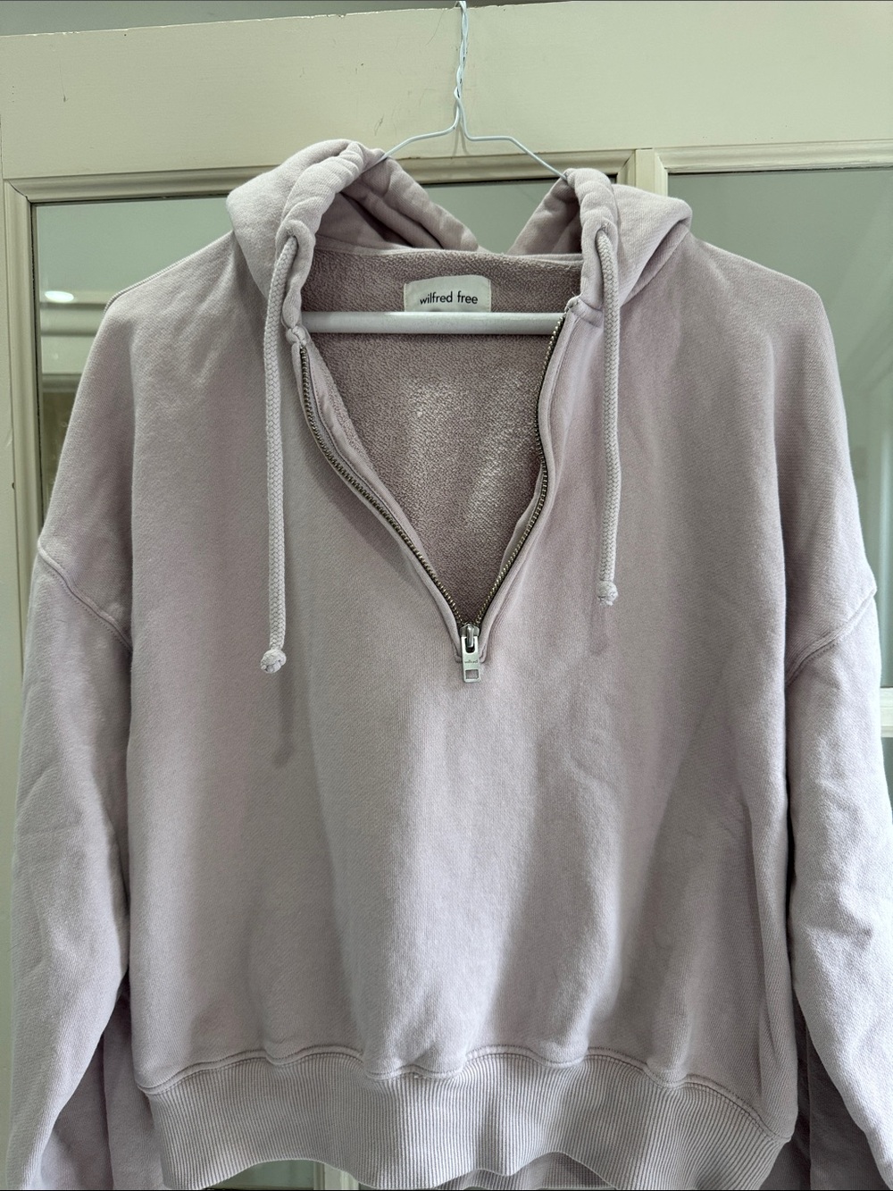 Aritzia Wilfred Free Lavender Half-Zip Hoodie